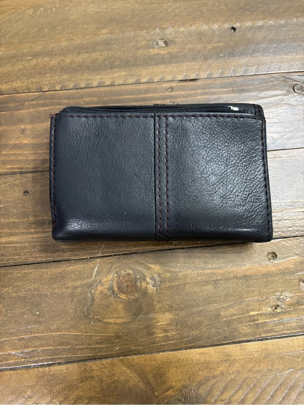 Fossil Marlow Black Leather Trifold Wallet